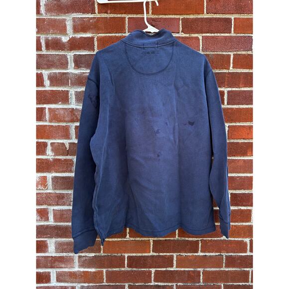 Eddie Bauer Tall XL Navy Quarter Zip Pullover 100 Percent Cotton - Picture 3 of 4